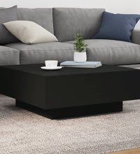 Couchtisch mit LED-Leuchten Schwarz 80x80x31 cm