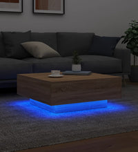 Couchtisch mit LED-Leuchten Sonoma-Eiche 80x80x31 cm