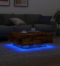 Couchtisch mit LED-Leuchten Räuchereiche 80x80x31 cm