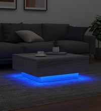 Couchtisch mit LED-Leuchten Grau Sonoma 80x80x31 cm