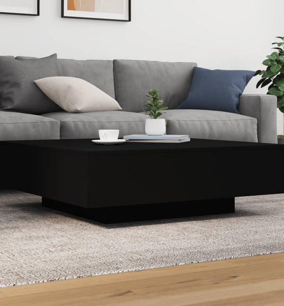 Couchtisch mit LED-Leuchten Schwarz 100x100x31 cm