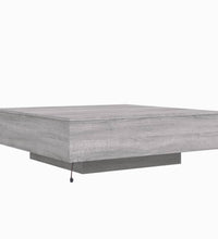 Couchtisch mit LED-Leuchten Grau Sonoma 100x100x31 cm