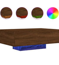 Couchtisch mit LED-Leuchten Braun Eichen-Optik 85x55x31 cm