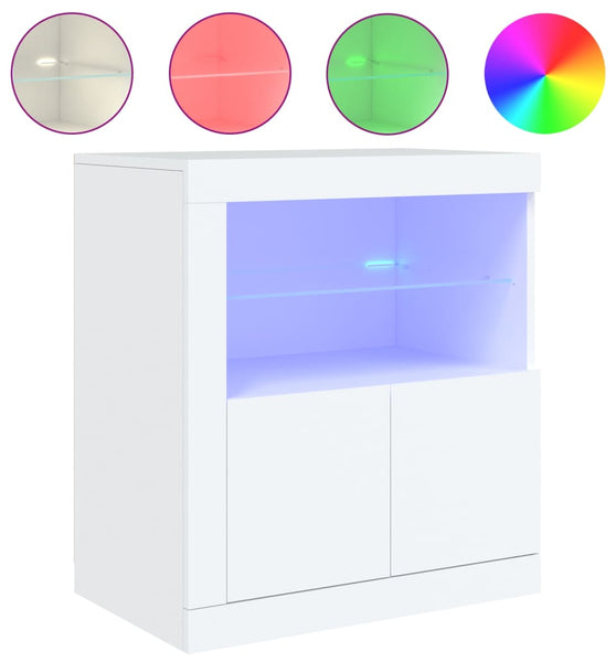 Sideboard mit LED-Beleuchtung Weiß 60,5x37x67 cm