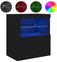 Sideboard mit LED-Leuchten Schwarz 60,5x37x67 cm