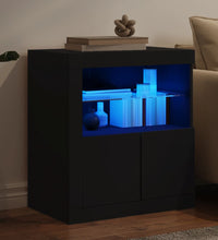 Sideboard mit LED-Leuchten Schwarz 60,5x37x67 cm