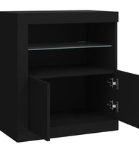 Sideboard mit LED-Leuchten Schwarz 60,5x37x67 cm