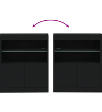 Sideboard mit LED-Leuchten Schwarz 60,5x37x67 cm