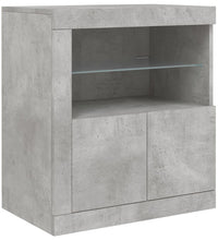 Sideboard mit LED-Leuchten Betongrau 60,5x37x67 cm