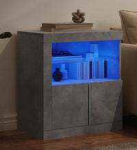 Sideboard mit LED-Leuchten Betongrau 60,5x37x67 cm