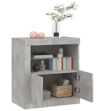 Sideboard mit LED-Leuchten Betongrau 60,5x37x67 cm