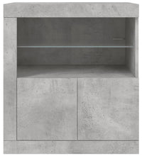 Sideboard mit LED-Leuchten Betongrau 60,5x37x67 cm