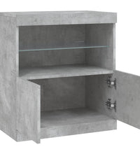 Sideboard mit LED-Leuchten Betongrau 60,5x37x67 cm