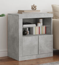 Sideboard mit LED-Leuchten Betongrau 60,5x37x67 cm