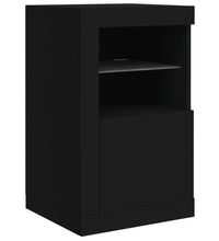 Beistellschrank mit LED-Leuchten Schwarz Holzwerkstoff