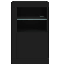 Beistellschrank mit LED-Leuchten Schwarz Holzwerkstoff