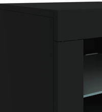 Beistellschrank mit LED-Leuchten Schwarz Holzwerkstoff