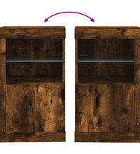 Beistellschränke mit LED-Leuchten 2 Stk. Räuchereiche