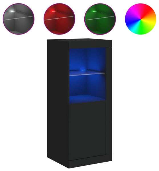 Sideboard mit LED-Leuchten Schwarz 41x37x100 cm