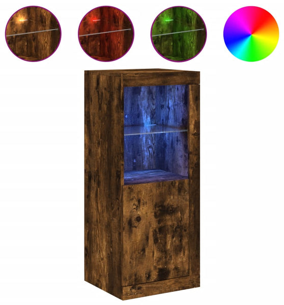 Sideboard mit LED-Leuchten Räuchereiche 41x37x100 cm