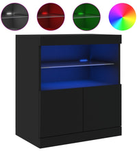 Sideboard mit LED-Leuchten Schwarz 60x37x67 cm