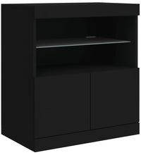 Sideboard mit LED-Leuchten Schwarz 60x37x67 cm