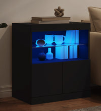 Sideboard mit LED-Leuchten Schwarz 60x37x67 cm