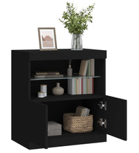 Sideboard mit LED-Leuchten Schwarz 60x37x67 cm