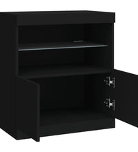 Sideboard mit LED-Leuchten Schwarz 60x37x67 cm