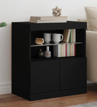 Sideboard mit LED-Leuchten Schwarz 60x37x67 cm