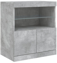 Sideboard mit LED-Leuchten Betongrau 60x37x67 cm