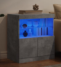 Sideboard mit LED-Leuchten Betongrau 60x37x67 cm