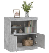 Sideboard mit LED-Leuchten Betongrau 60x37x67 cm