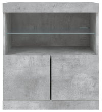 Sideboard mit LED-Leuchten Betongrau 60x37x67 cm