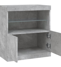 Sideboard mit LED-Leuchten Betongrau 60x37x67 cm