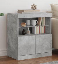 Sideboard mit LED-Leuchten Betongrau 60x37x67 cm