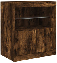 Sideboard mit LED-Leuchten Räuchereiche 60x37x67 cm