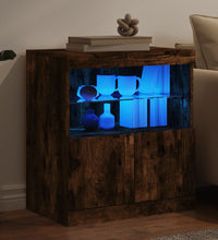 Sideboard mit LED-Leuchten Räuchereiche 60x37x67 cm