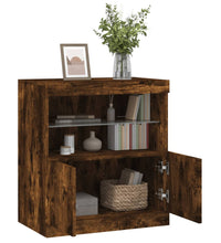 Sideboard mit LED-Leuchten Räuchereiche 60x37x67 cm