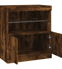 Sideboard mit LED-Leuchten Räuchereiche 60x37x67 cm