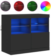 Sideboard mit LED-Leuchten Schwarz 81x37x67 cm