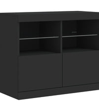 Sideboard mit LED-Leuchten Schwarz 81x37x67 cm