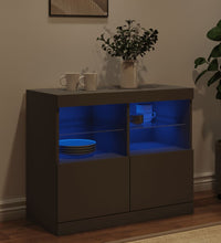 Sideboard mit LED-Leuchten Schwarz 81x37x67 cm