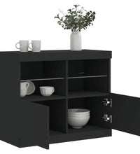 Sideboard mit LED-Leuchten Schwarz 81x37x67 cm