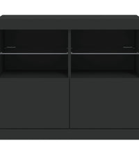 Sideboard mit LED-Leuchten Schwarz 81x37x67 cm