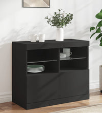 Sideboard mit LED-Leuchten Schwarz 81x37x67 cm