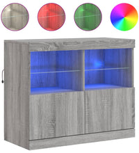 Sideboard mit LED-Leuchten Grau Sonoma 81x37x67 cm