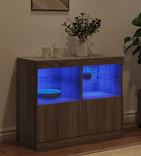 Sideboard mit LED-Leuchten Grau Sonoma 81x37x67 cm