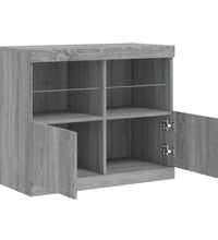 Sideboard mit LED-Leuchten Grau Sonoma 81x37x67 cm