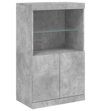 Sideboard mit LED-Leuchten Betongrau 60,5x37x100 cm